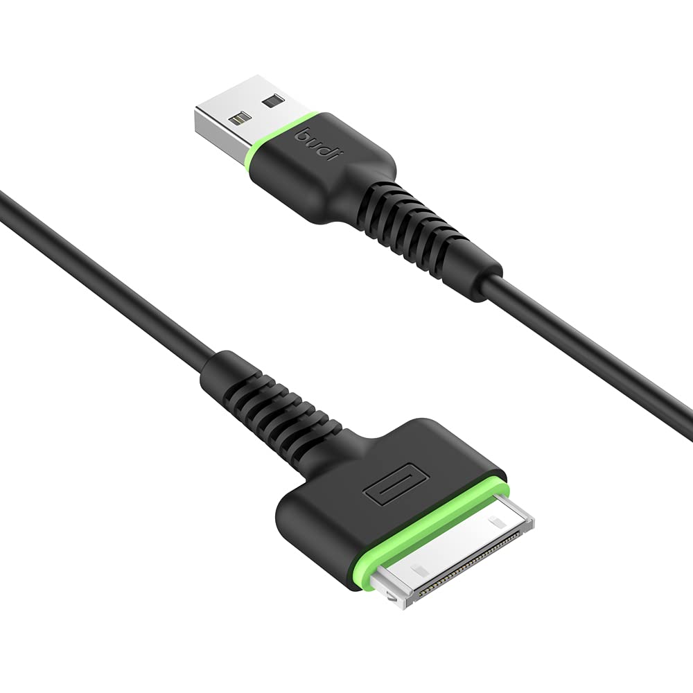 Budi USB to 30 Pin Lightning Charger Cable, USB to 30 Pin Lightning Cable, Fast USB A Phone Charging & Data Cable for iPhone, USB to 30 Pin iPhone Charging Adapter Cable, USB A to 30 Pin iPhone Charger Cord & Data Sync Cable