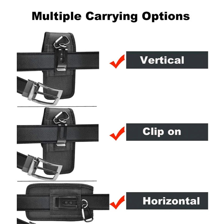 Vertical Belt Pouch, Vertical Leather Belt Case with Belt Clip