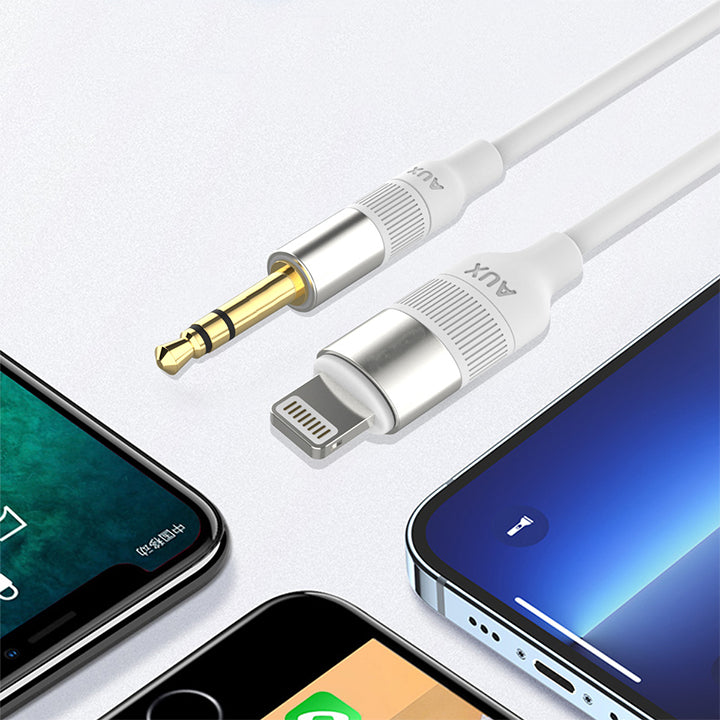 PhoneBits Aux Cable for iPhone, Lightning to Aux Audio Cable, Fast Charging Aux to iPhone Cable, Lightning to 3.5mm Audio Jack, Aux Cord for iOS, iPod, iPad