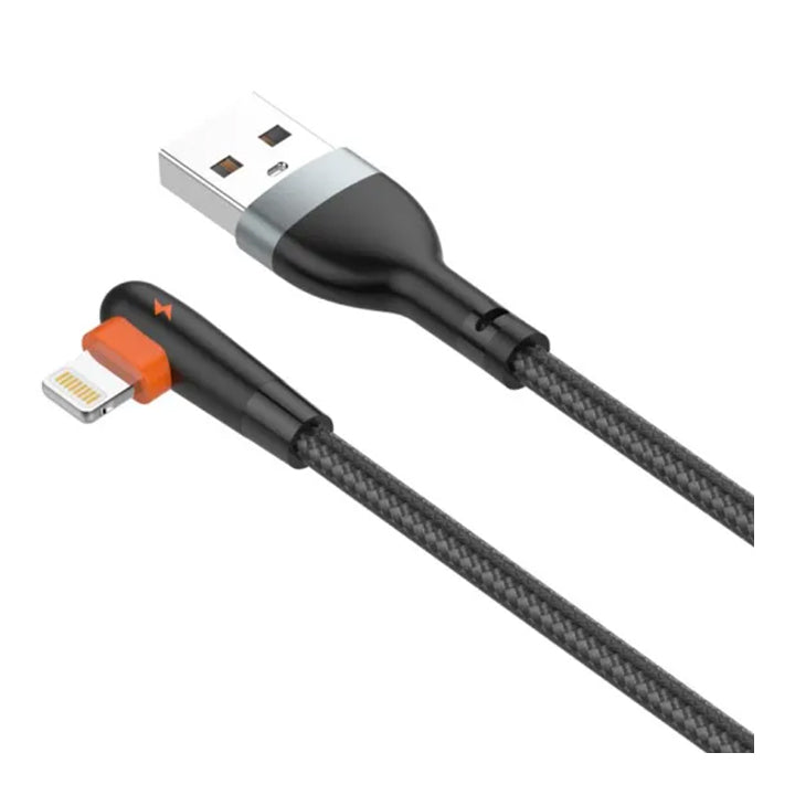 90 Degree Lightning Cable, Elbow USB A to Lightning Charging Cable