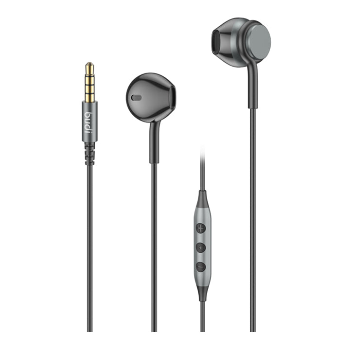 Budi Wired Earphones with Mic, USB C Earphones, High Bass Wired Handsfree, Noise Isolating Earphones