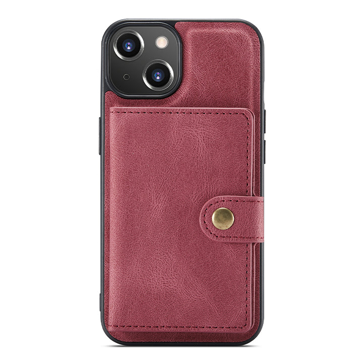 PhoneBits Protective Leather Wallet MagSafe Case for iPhone with Detachable Card Holder, Shockproof iPhone Case Compatible with MagSafe Chargers, Magnetic Wireless Charging Mobile Phone Back Case Cover
