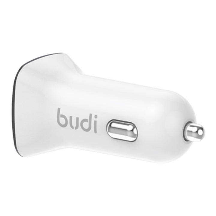 Budi USB Car Charger, Dual USB-A Ports In Car Charger Socket, Fast Charging Car Phone Charger with Micro USB/Lightning/USB-C Cables & LED Indicator, Power Cable Car Charger Adapter for Cigarette Lighter Socket