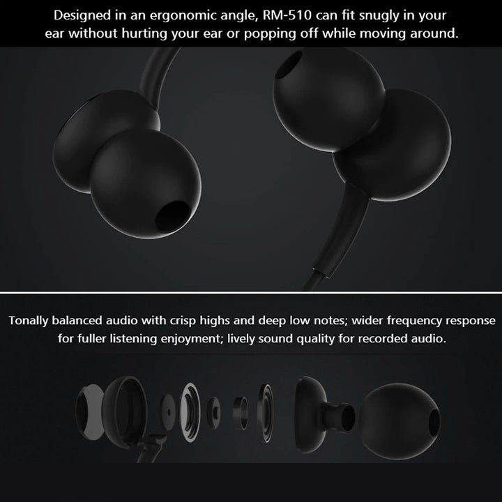 Remax In Ear HD Music Wired Earphones, Wired Sports Earphones with Mic, Wired In Ear Stereo Music Earphones, Noise Isolating Earphones