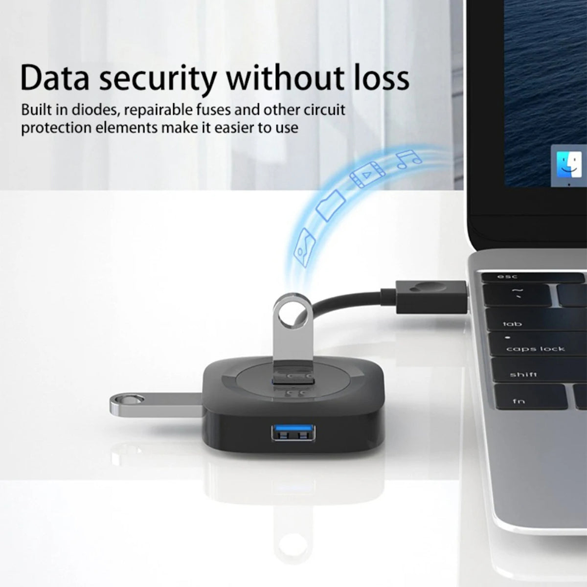 PhoneBits 4 in 1 USB A Hub, USB A Multiport Hub, USB A Hub Multiport Adapter, USB A Hub