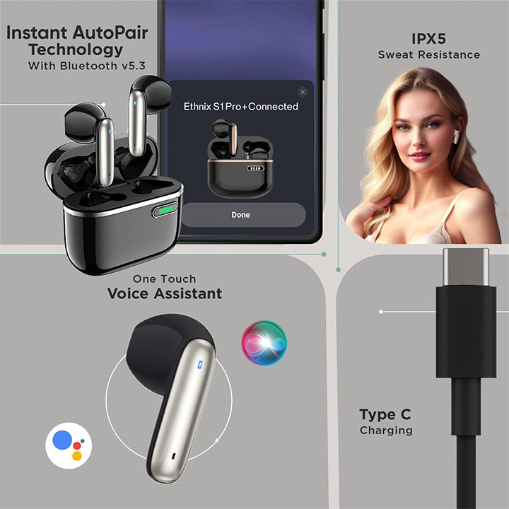 Earldom True Wireless Earbuds, Wireless Earbuds with Battery Display