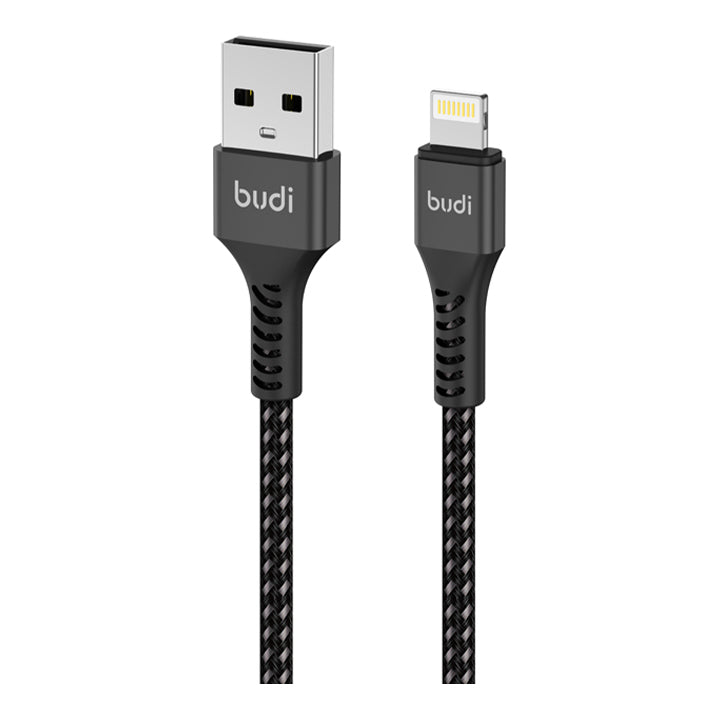 Budi USB to Lightning Charger Cable, Lightning Braided Phone Charging & Data Cable, USB to iPhone Charging Adapter Cable, Fast USB to Lightning Charger Cord & Data Sync Cable for iPhone