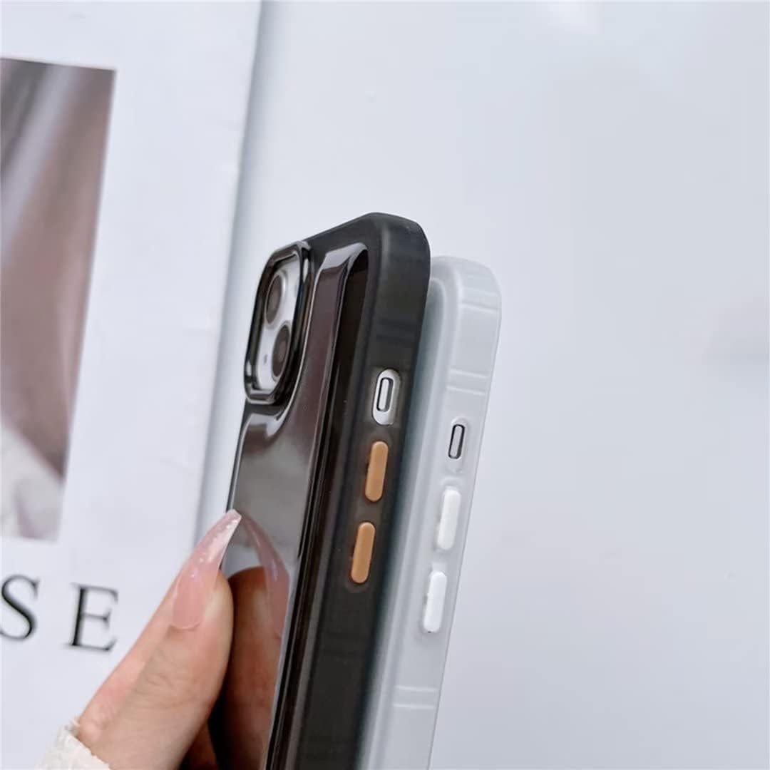 PhoneBits Soft Silicone Airbag iPhone Case with Chromed Camera Edge, Shockproof Phone Case Compatible with iPhone, Mobile Phone Back Case Cover