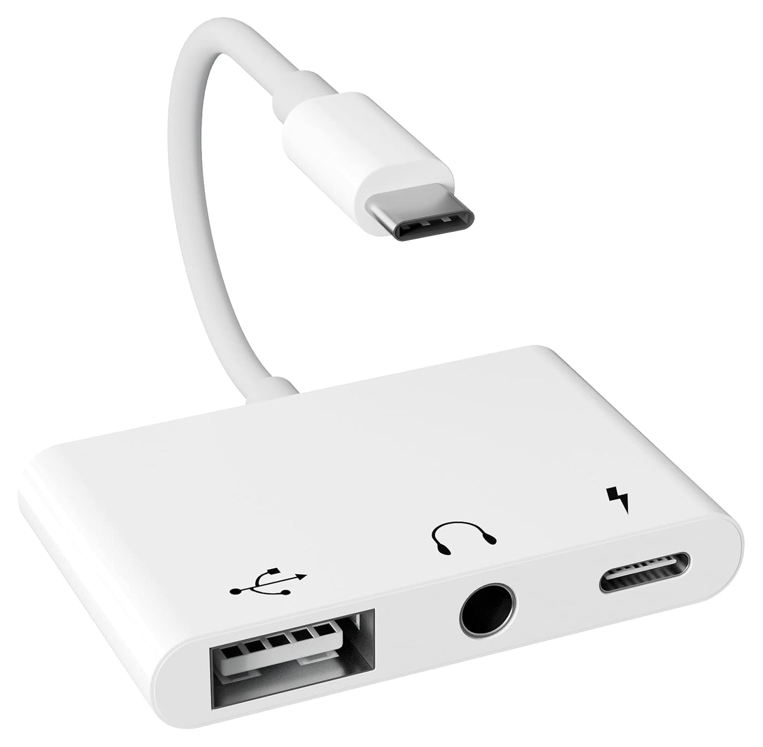 Earldom 3 in 1 Type C Adapter, USB C to 3.5mm Headphone Adapter Dongle, 3 in 1 Type C Splitter, USB C Headphone Adapter with Fast Charging Port and 3.5 mm Headphone Jack