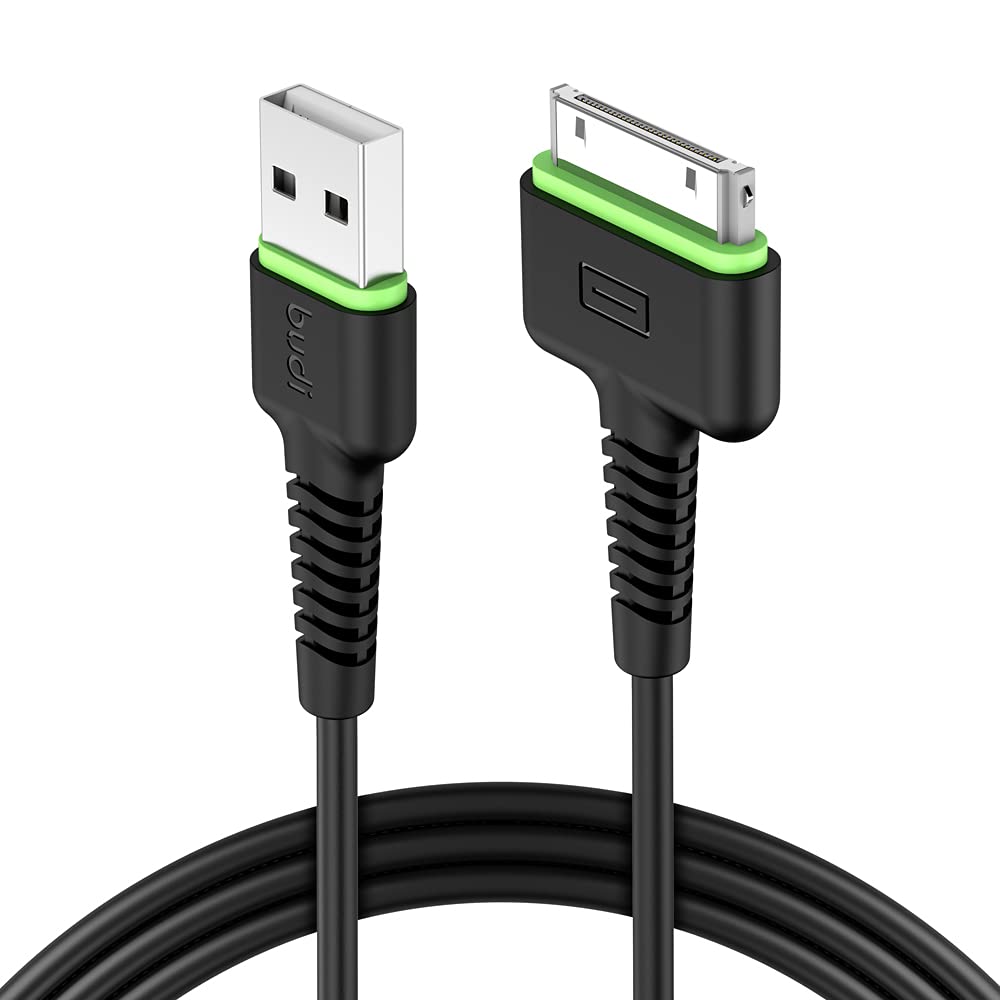 Budi USB to 30 Pin Lightning Charger Cable, USB to 30 Pin Lightning Cable, Fast USB A Phone Charging & Data Cable for iPhone, USB to 30 Pin iPhone Charging Adapter Cable, USB A to 30 Pin iPhone Charger Cord & Data Sync Cable