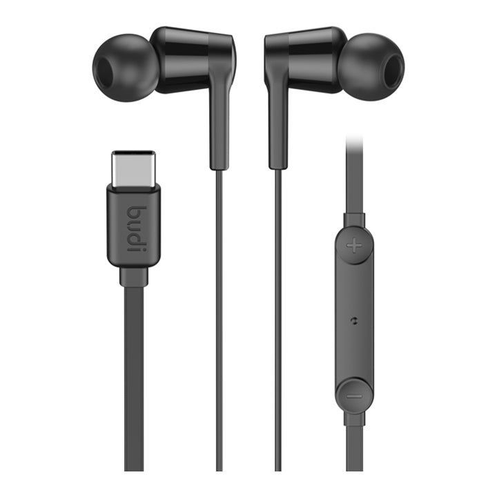 Budi Wired Earphones, In Ear Type C Wired Earphones, Noise Cancelling Handsfree with Mic