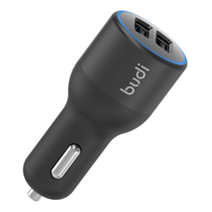 Budi USB Car Charger, Dual USB-A Ports In Car Charger Socket, Fast Charging Car Phone Charger with LED Indicator, Power Car Charger Adapter for Cigarette Lighter Socket