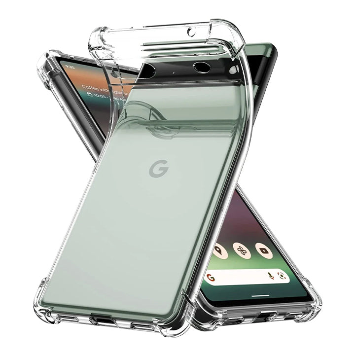 PhoneBits Slim Crystal Clear Case for Google Pixel, Armor Shockproof Google Pixel Case Compatible with Wireless Chargers, Transparent Magnetic Mobile Phone Case, Back Clear Case Cover
