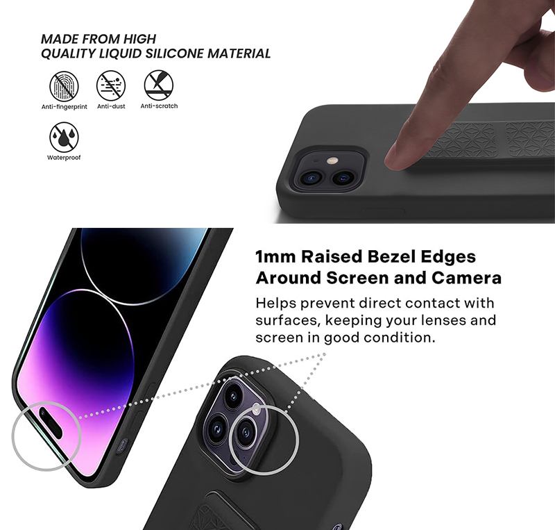 PhoneBits TPU Silicone Samsung S Series Case with Holder & Chromed Camera Edge, Ultra Protective Shockproof Samsung Holder Case with Foldable Grip Strap & Stand, Mobile Samsung Phone Holder Case with Kickstand, Back Samsung Case Cover with Stand