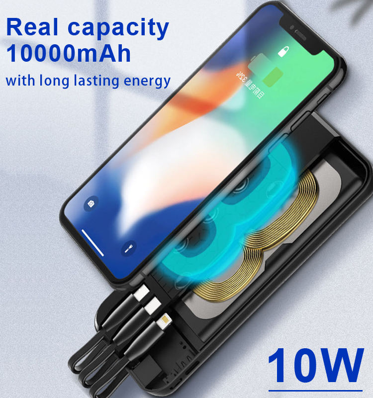 Budi Octopus Portable Power Bank 10000mAh, Multi Charging Power Bank with USB, Wireless Charging & 3 Built-In Cable Set (Type-C, Micro, Lightning), Portable Charger MagSafe Power Bank, PD Fast Charging Magnetic Power Bank for iPhone/ Smartphone