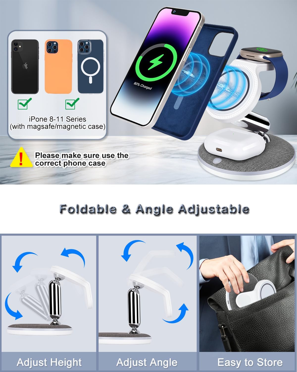 Remax 3 in 1 Magnetic Wireless Charger