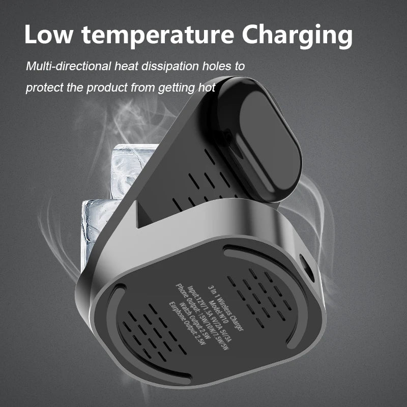 Budi 3 in 1 Magnetic Wireless Charging Stand, Portable Wireless Charging Station