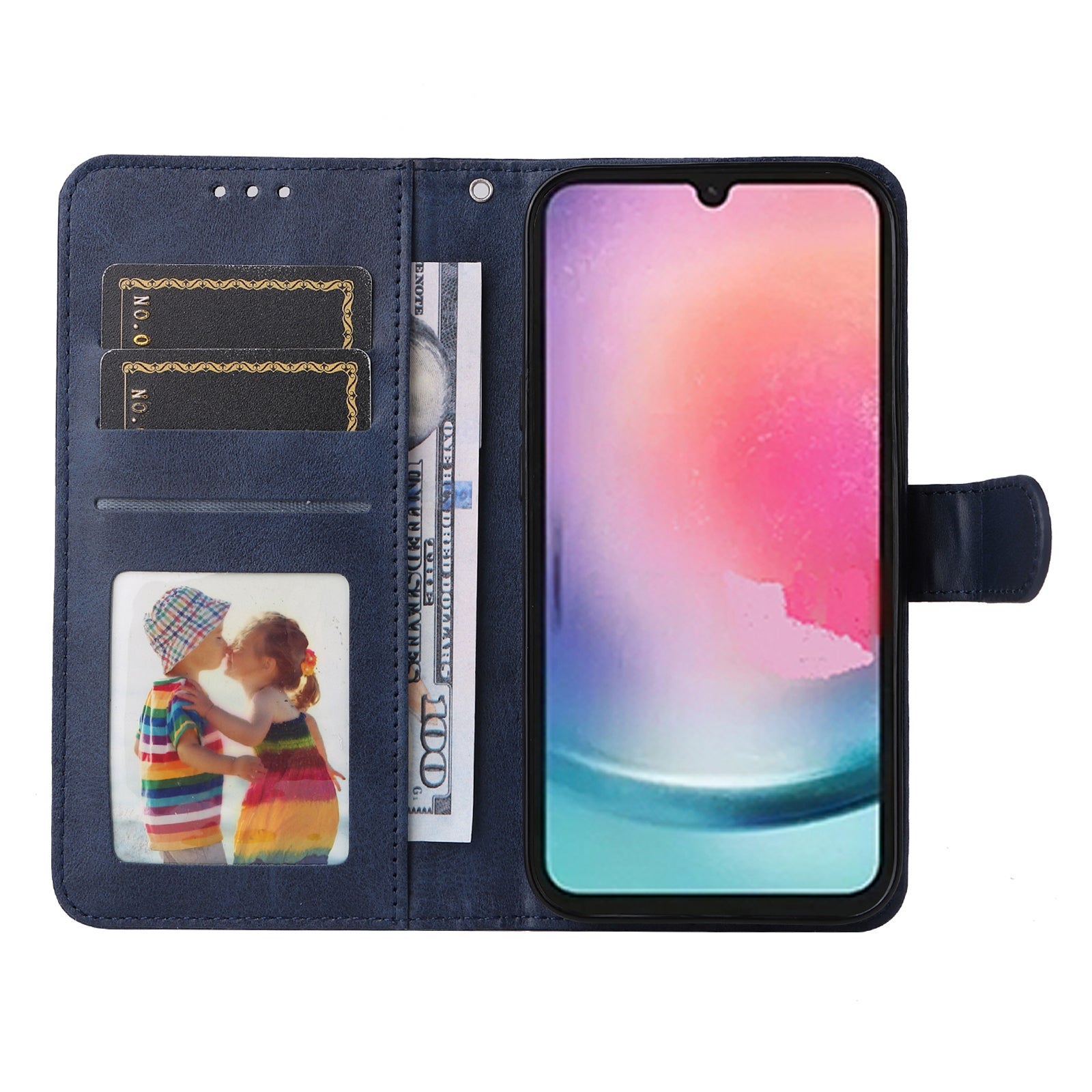 PhoneBits Faux Leather Wallet Flip Case with Card Holder for iPhone, Protective Shockproof iPhone Case with Stand, iPhone Wallet Case, Mobile Phone Card Holder Case, Back Case Cover Compatible with iPhone 16 Series