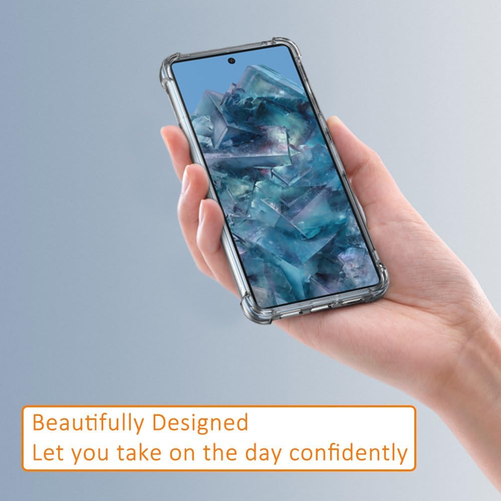 PhoneBits Slim Crystal Clear Case for Google Pixel, Armor Shockproof Google Pixel Case Compatible with Wireless Chargers, Transparent Magnetic Mobile Phone Case, Back Clear Case Cover