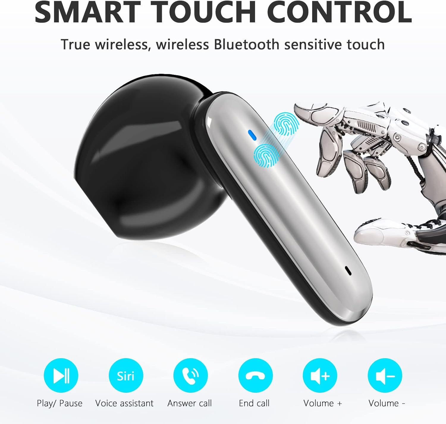 Earldom True Wireless Earbuds, Wireless Earbuds with Battery Display