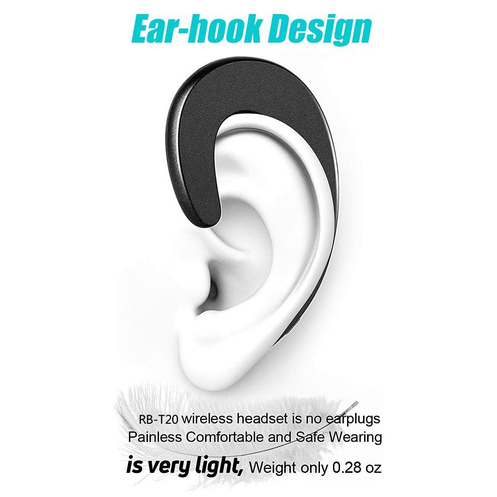 Remax On Ear Wireless Bluetooth Headphone Headset, Single Earhook Noise Cancelling Earbud, Open Ear Bluetooth Earpiece with Mic, Wireless Waterproof Sports Single Ear bud, Gaming Headset, Gym Wireless Earphone