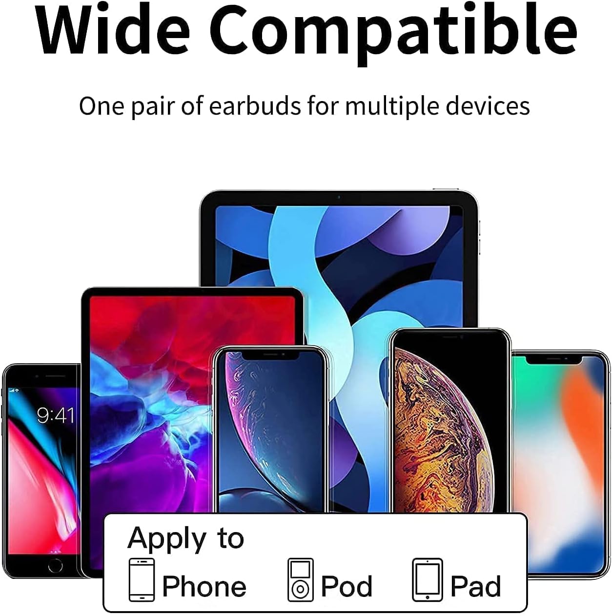 PhoneBits Latest Wired Earphones, In Ear Noise Cancelling Earphones with Mic, Wired Earphones for iPhone