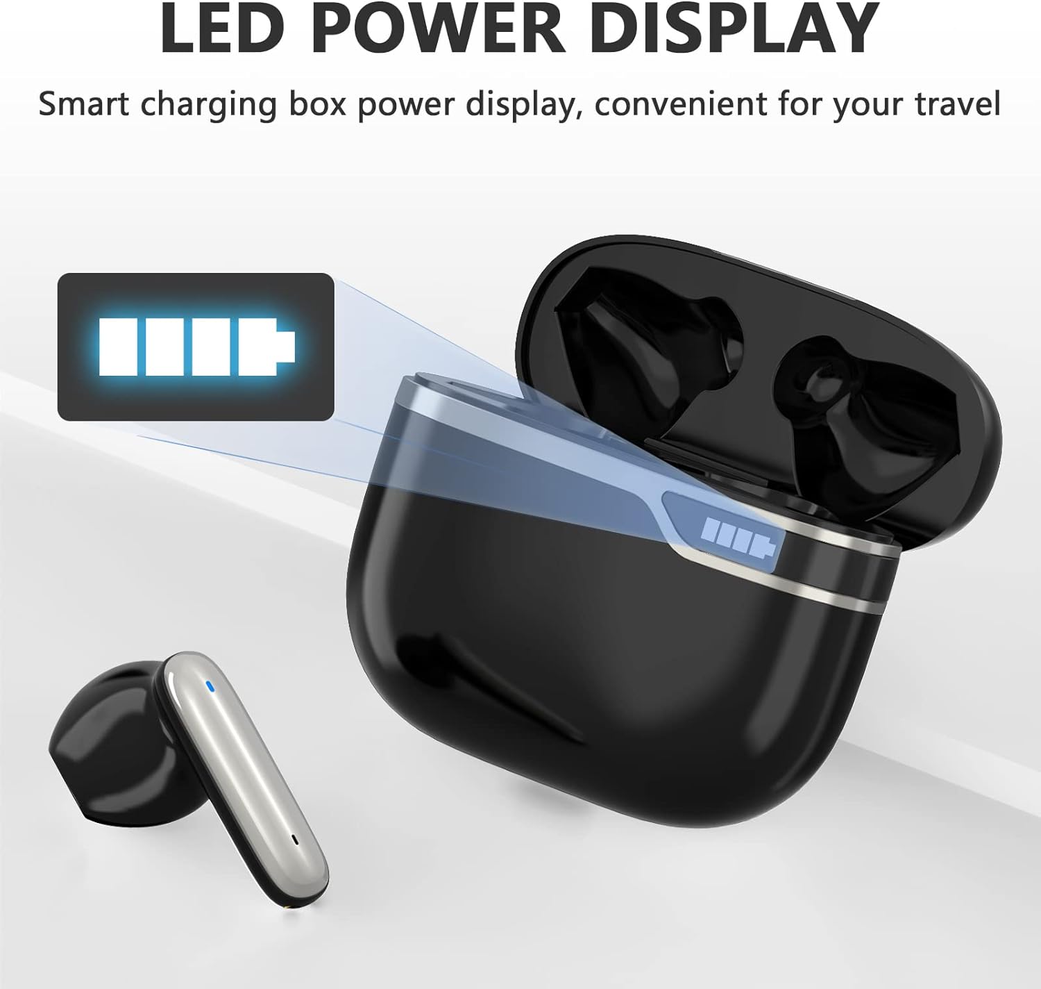 Earldom True Wireless Earbuds, Wireless Earbuds with Battery Display