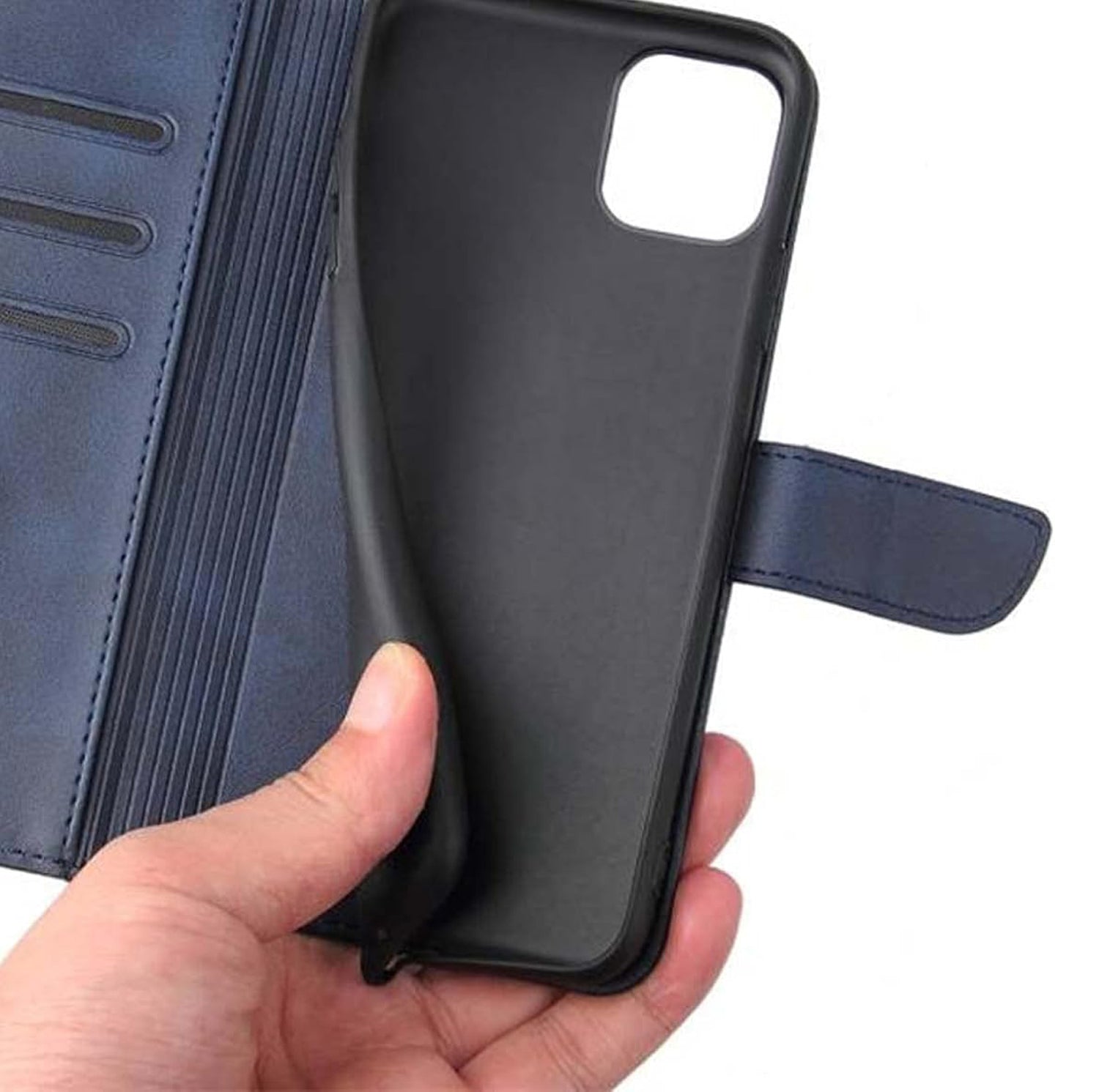 PhoneBits Faux Leather Wallet Flip Case with Card Holder for iPhone, Protective Shockproof iPhone Case with Stand, iPhone Wallet Case, Mobile Phone Card Holder Case, Back Case Cover Compatible with iPhone 16 Series