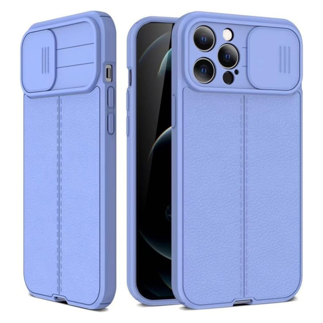 PhoneBits Ultra-Protective Leather Matte Look MagSafe Case with Camera Slide Cover for iPhone, Shockproof iPhone Case Compatible with MagSafe Chargers, Magnetic Wireless Charging Mobile Phone Case, Back Case Cover