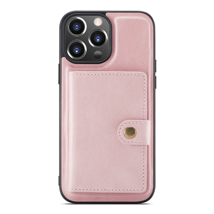 PhoneBits Protective Leather Wallet MagSafe Case for iPhone with Detachable Card Holder, Shockproof iPhone Case Compatible with MagSafe Chargers, Magnetic Wireless Charging Mobile Phone Back Case Cover