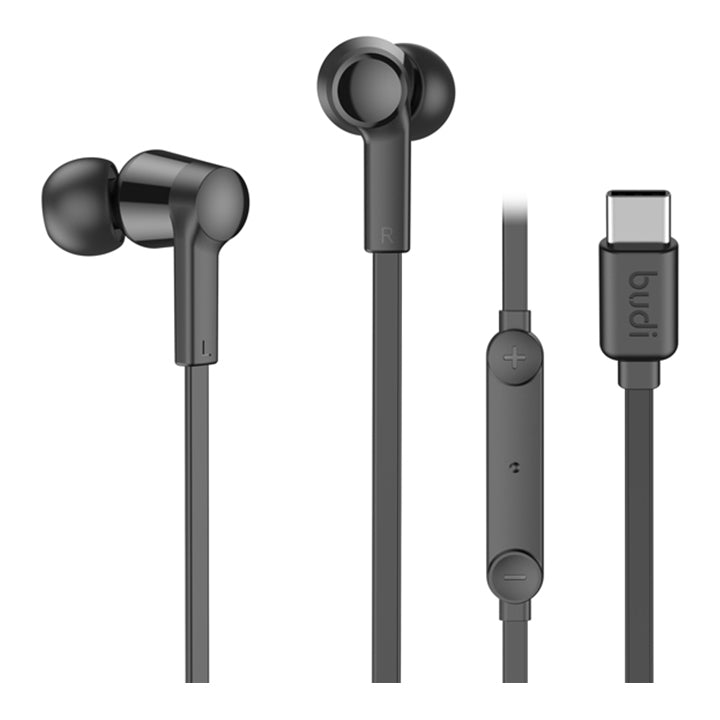 Budi Wired Earphones, In Ear Type C Wired Earphones, Noise Cancelling Handsfree with Mic
