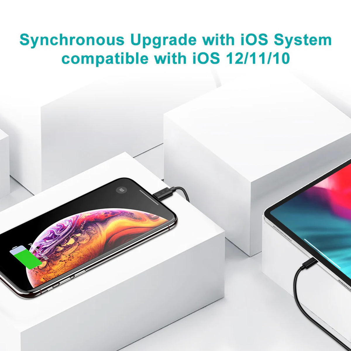 Budi USB to Lightning Charger Cable, Lightning Phone Charging & Data Cable, USB to iPhone Charging Adapter Cable, Fast USB to Lightning Charger Cord & Data Sync Cable for iPhone