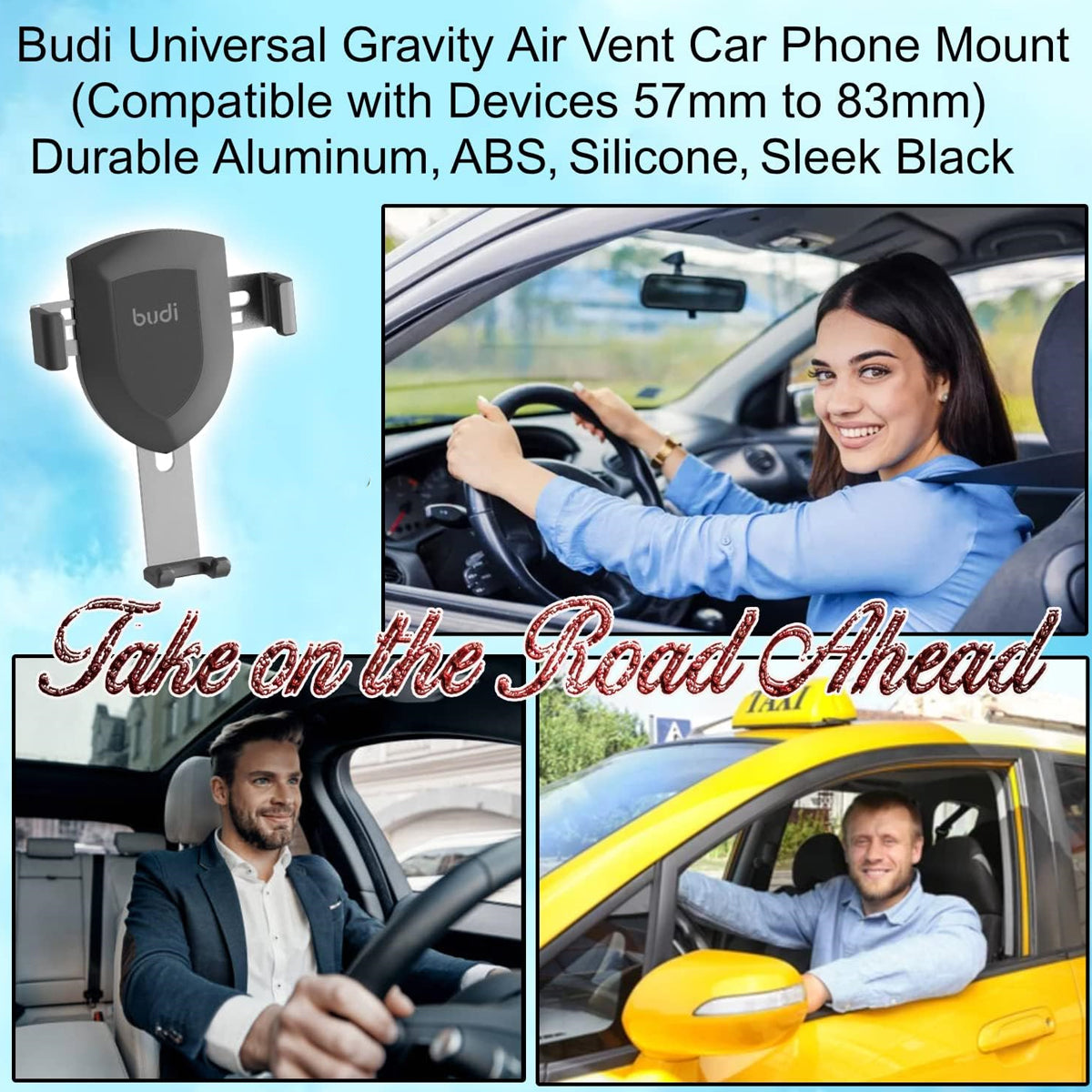 Budi Universal Gravity Air Vent Car Mount, Car Phone Holder