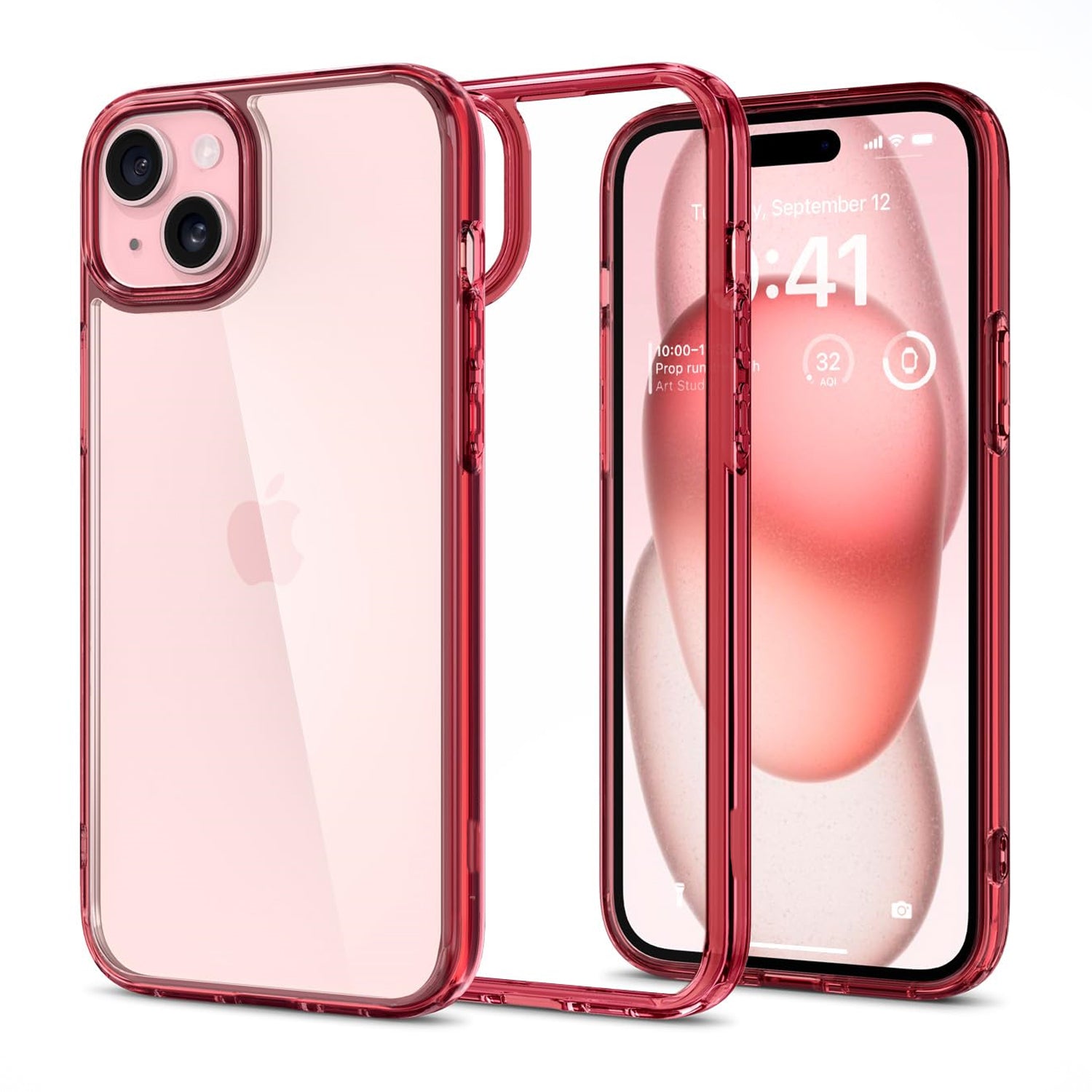 Magsafe Iphone 11 Red Clear Case PhoneBits Ultra-Protective Hybrid