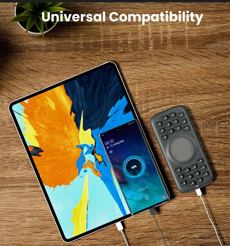 Budi Octopus Portable Power Bank 10000mAh, Portable Charger MagSafe Power Bank, Dual USB/Wireless Power Bank with Folding Holder, PD Fast Charging Magnetic Power Bank for iPhone/Smartphone