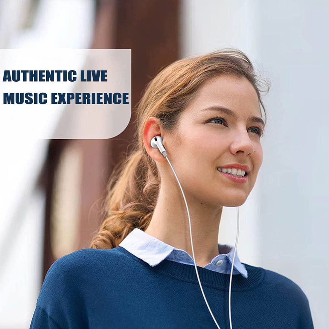 PhoneBits Premium In Ear Wired Earphones with Mic, Noise Cancelling Music Earphones, Wired Earphones with Lightning Cable