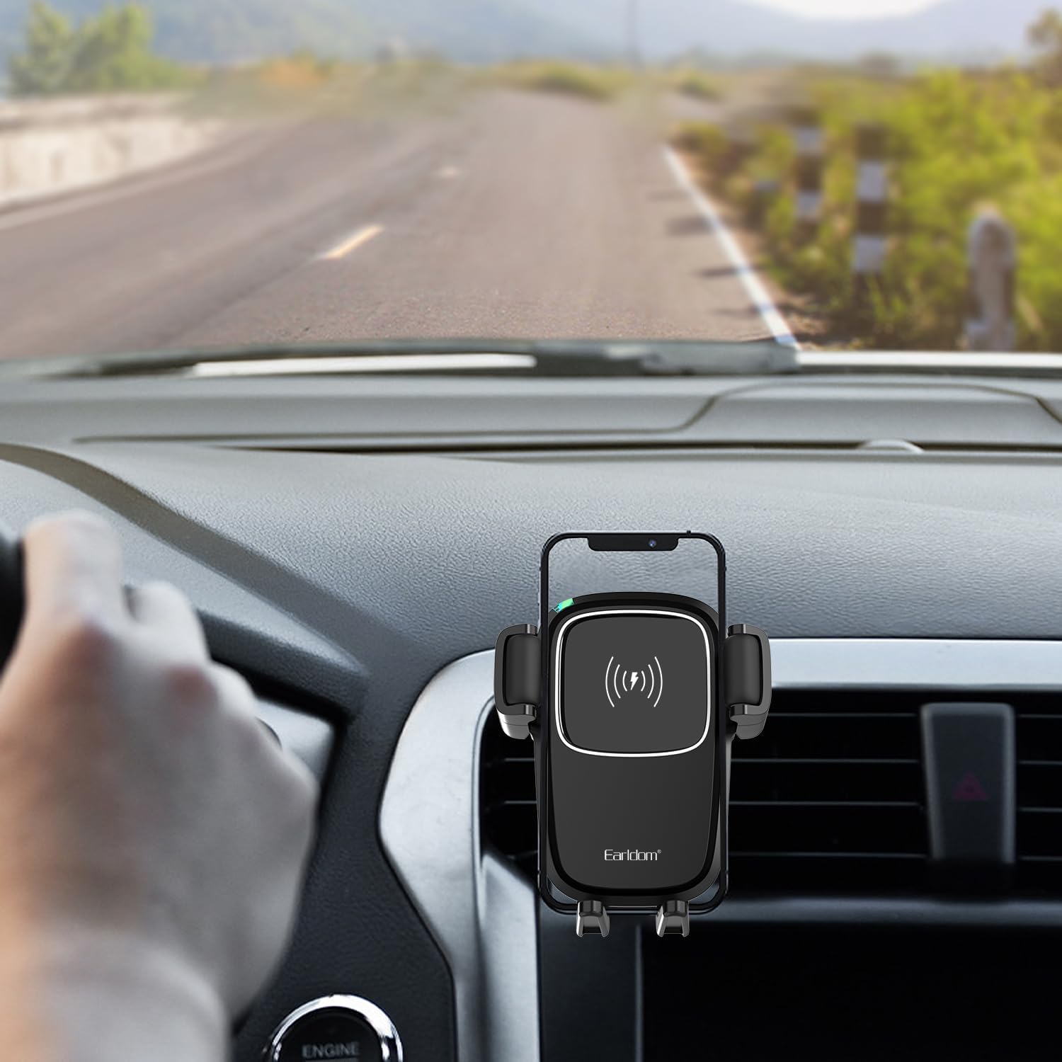 Earldom Latest Magnetic In-Car Wireless 15W Charger and Auto-Grip Phone Holder with Bracket