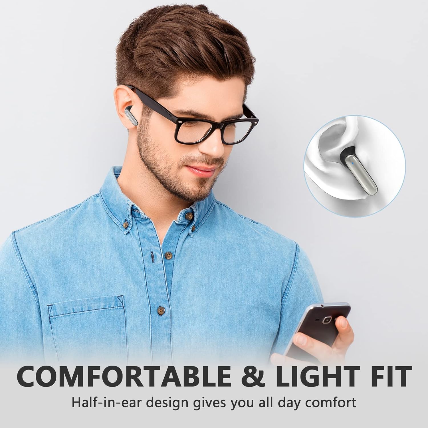 Earldom True Wireless Earbuds, Wireless Earbuds with Battery Display