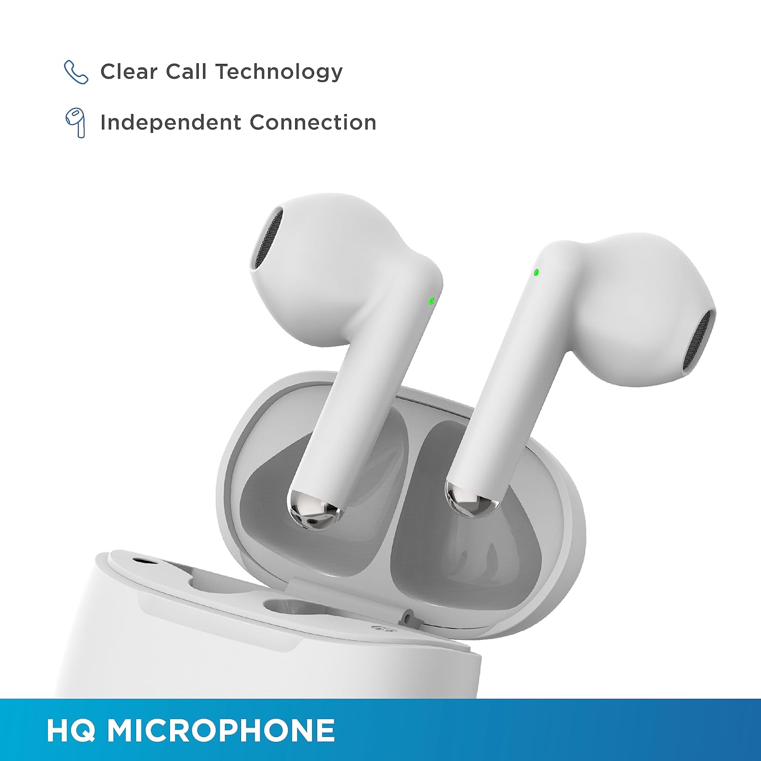 Budi True Wireless HD Stereo Audio Bluetooth In-Ear Earbuds with Built-In Mic