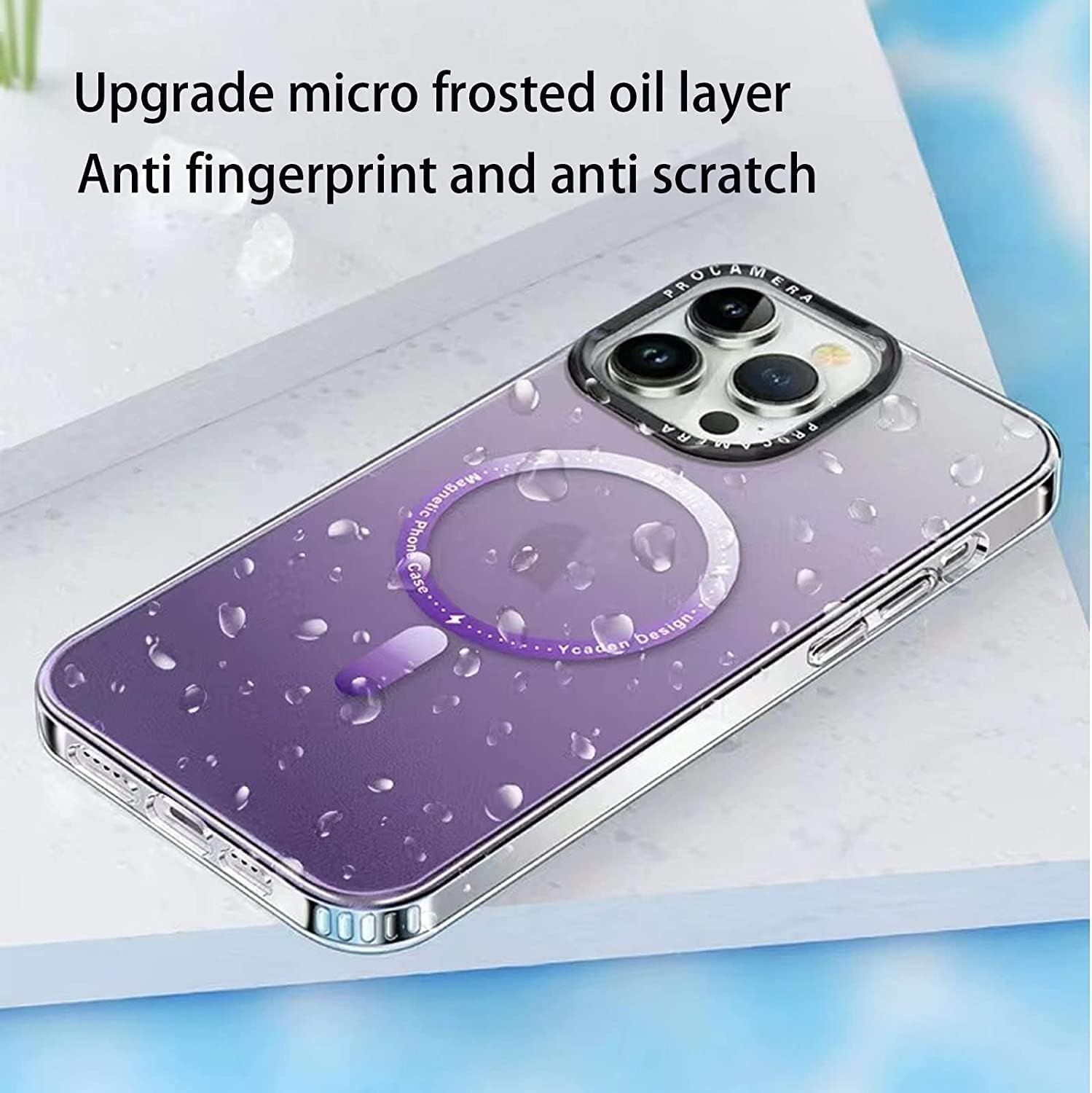 PhoneBits Ultra-Protective Twin-Color Gradient MagSafe Case for iPhone with Chromed Camera Edge, Shockproof iPhone Case Compatible with MagSafe Chargers, Magnetic Wireless Charging Mobile Phone Back Case Cover