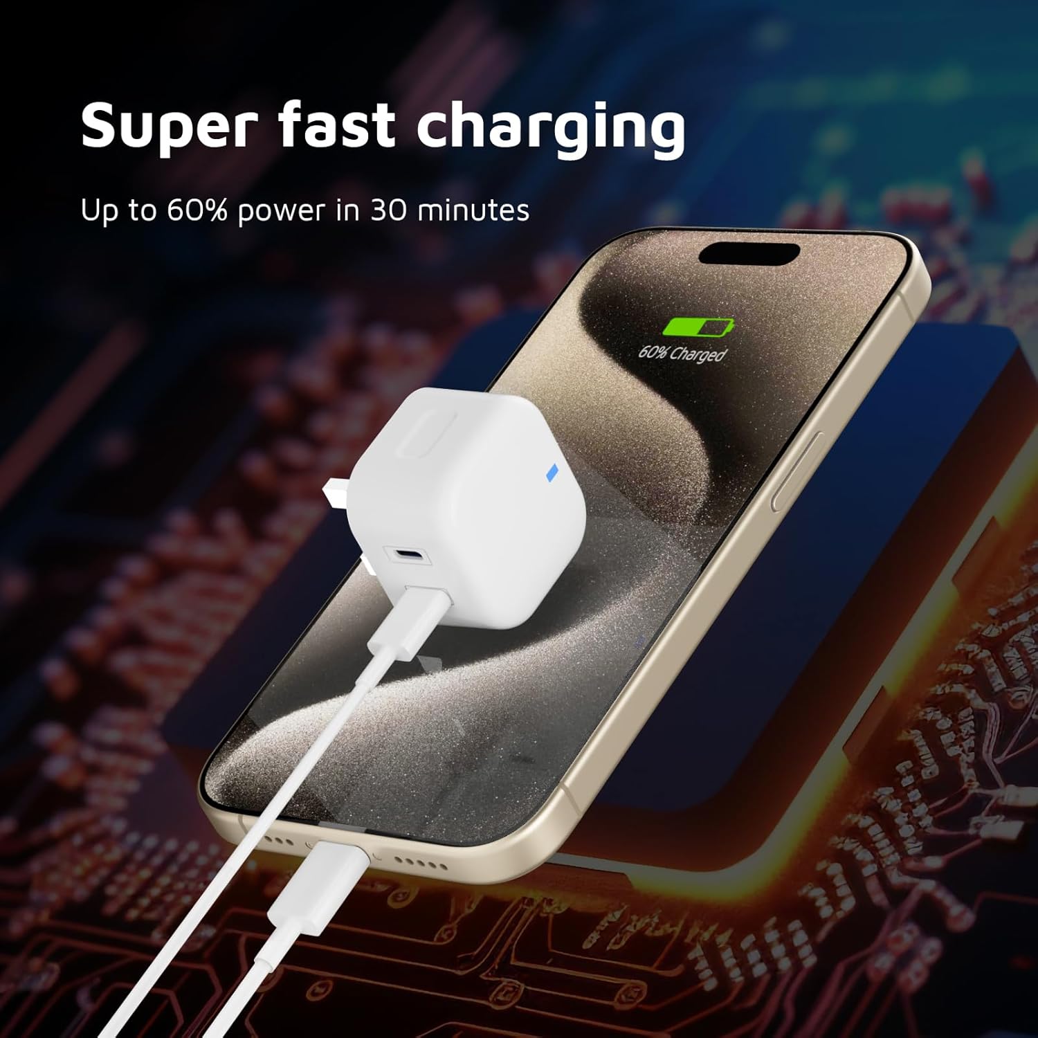PhoneBits USB C Phone Charger Adapter, PD 20W Dual USB C Ports Power Charger Plug, Fast Charging Charger Adapter, USB C Wall Charger Plug, USB C Power Wall Adapter Fast Charger