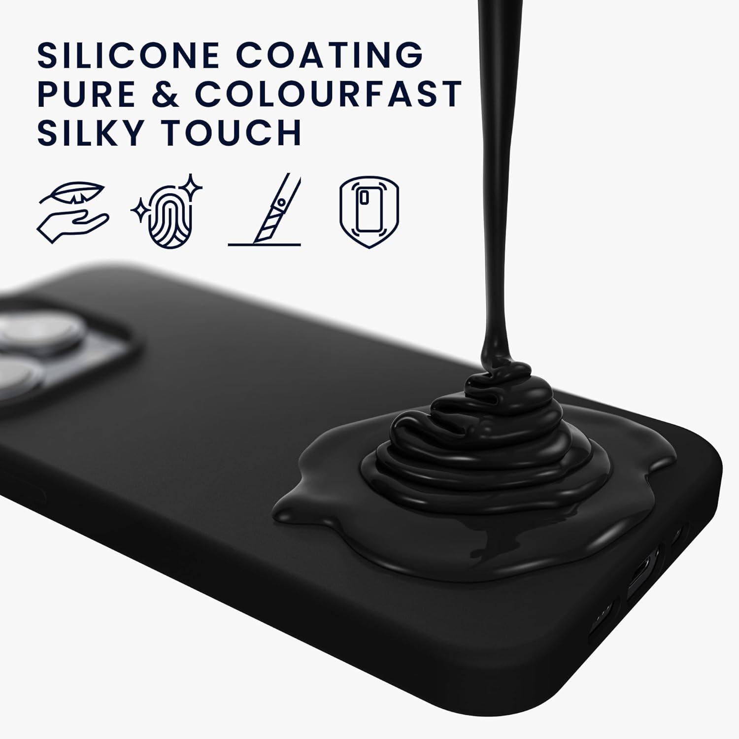 PhoneBits Ultra-Slim Matte Silicone Samsung A Series Case, Protective Shockproof Case for Samsung A Series Compatible with Wireless Charging, Magnetic Mobile Phone Back Case Cover - Samsung A23