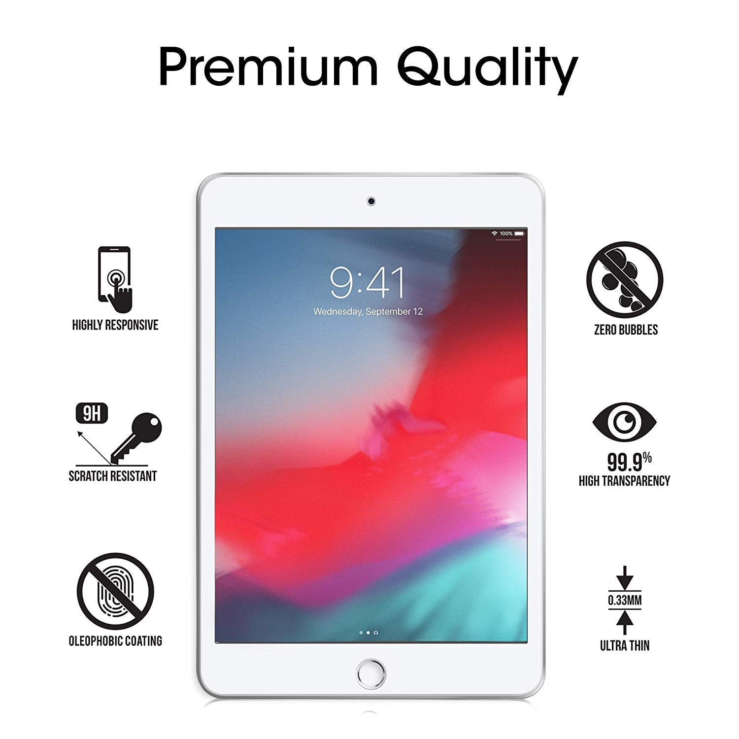PhoneBits Tempered Glass for iPad Mini 4