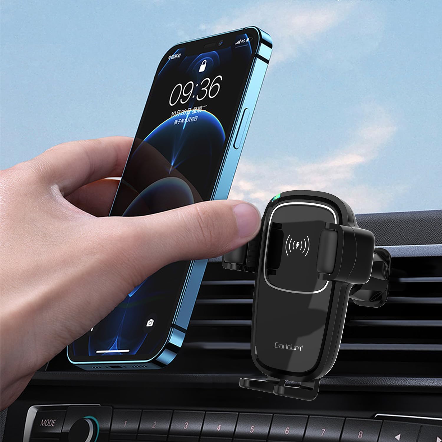 Earldom 15W Car Wireless Charger, Wireless Charging Car Phone Holder