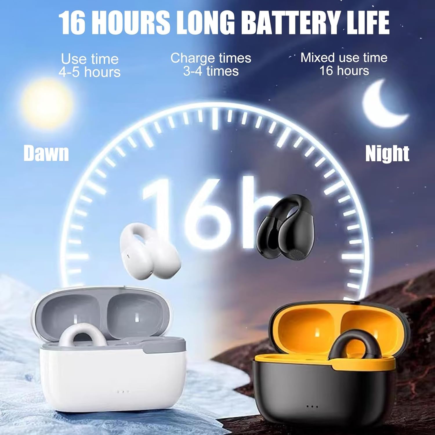 Remax Wireless Bluetooth HD Audio Open-Ear Clip-On Earbuds with Built-In Mic