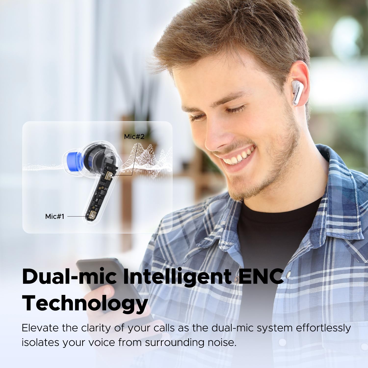 Earldom True Wireless Earbuds, Wireless Earbuds with Battery Display