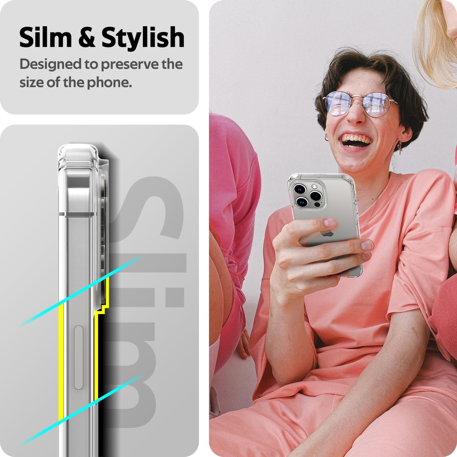 PhoneBits Ultra-Slim Crystal Clear Silicone Case for Samsung Z Series, Clear Shockproof Transparent Samsung Z Series Case Compatible with Wireless Chargers, Magnetic Mobile Phone Case, Soft Back Clear Case Cover