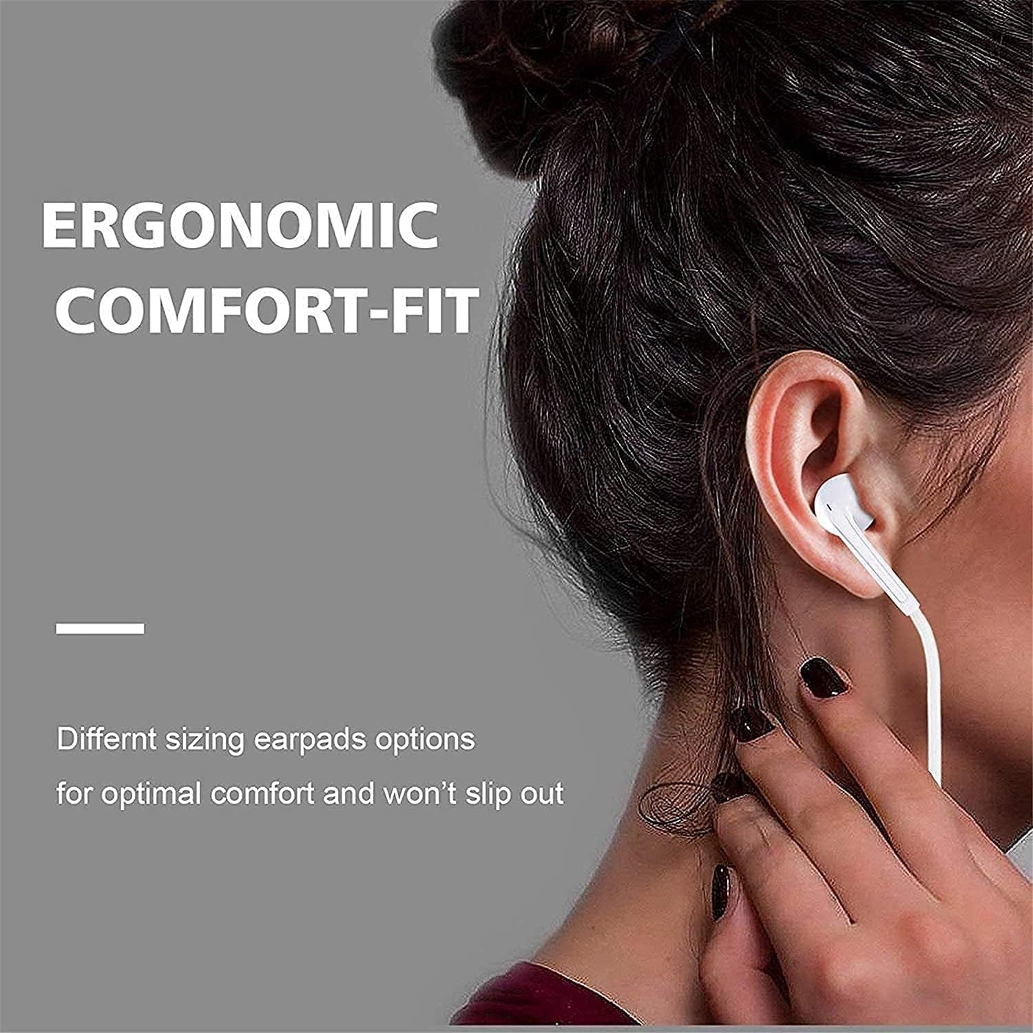 PhoneBits Latest Wired Earphones, In Ear Noise Cancelling Earphones with Mic, Wired Earphones for iPhone
