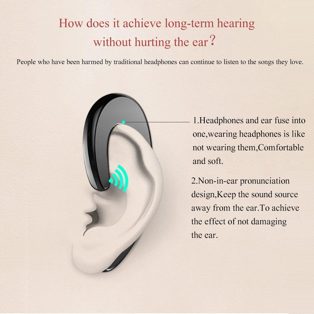 Remax On Ear Wireless Bluetooth Headphone Headset, Single Earhook Noise Cancelling Earbud, Open Ear Bluetooth Earpiece with Mic, Wireless Waterproof Sports Single Ear bud, Gaming Headset, Gym Wireless Earphone