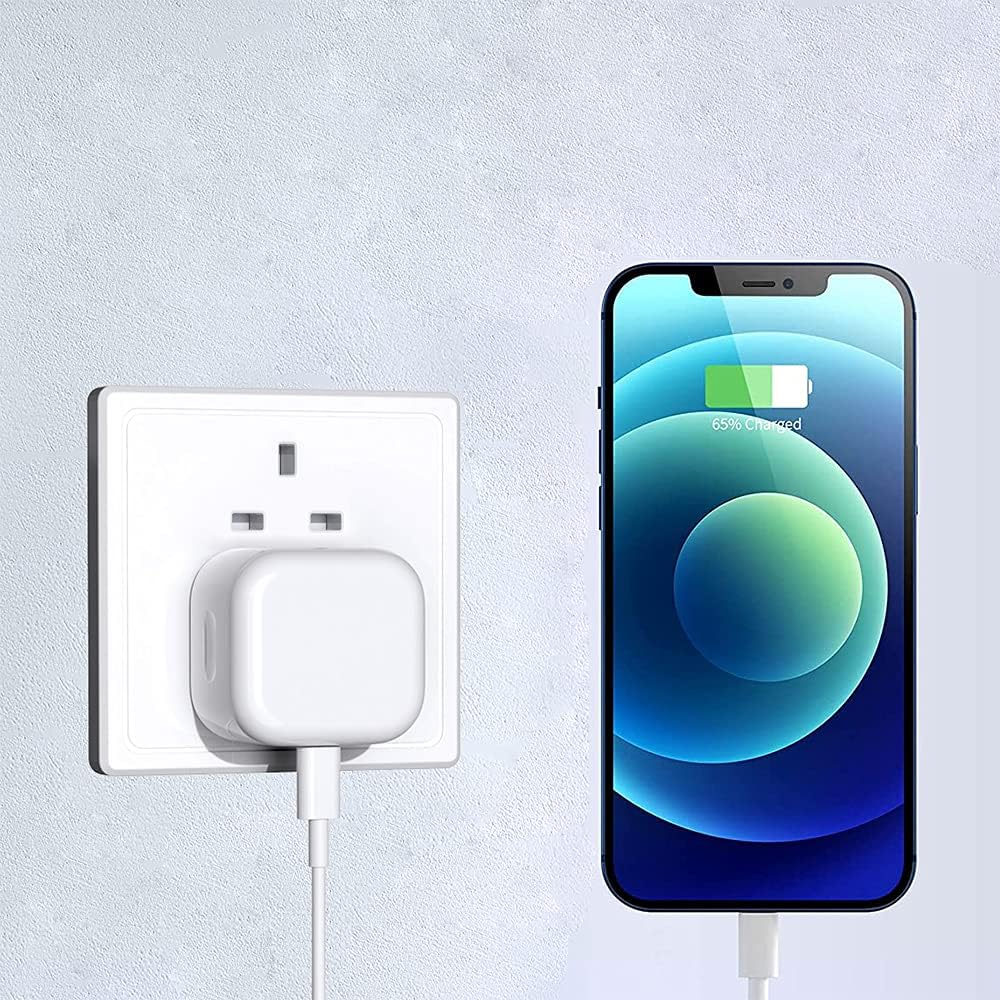 Budi USB Phone Charger Adapter, PD 20W Single USB-C Port Power Charger Plug, 3 Pin Fast Charging Charger Adapter, USB-C Wall Charger Plug, USB-C Power Wall Adapter Fast Charger